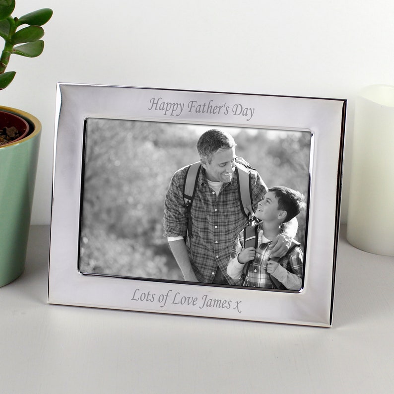 Personalised Silver Plated 6x4 Landscape Photo Frame Engraved Picture Frame Wedding Picture Frame Anniversary Photo Frame image 1