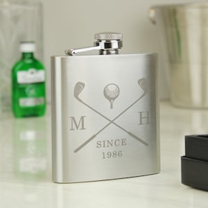 Personalised Golf Hip Flask - Golfing Gift - Gift for Him - Fathers Day Gift - Birthday Gift