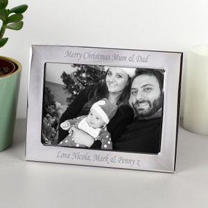 Personalised Silver Plated 6x4 Landscape Photo Frame Engraved Picture Frame Wedding Picture Frame Anniversary Photo Frame image 3