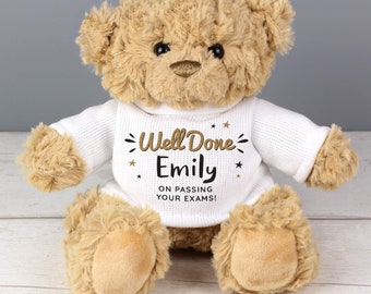 Personalised Well Done Teddy Bear - Personalised Teddy Bear - Well Done on Passing Your Exams Teddy Bear - Well Done Gift