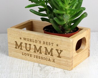 Personalised World's Best Mini Wooden Crate - Personalised Wooden Storage - Organiser - Wooden Storage Box - Mothers Day Gift - Father Day