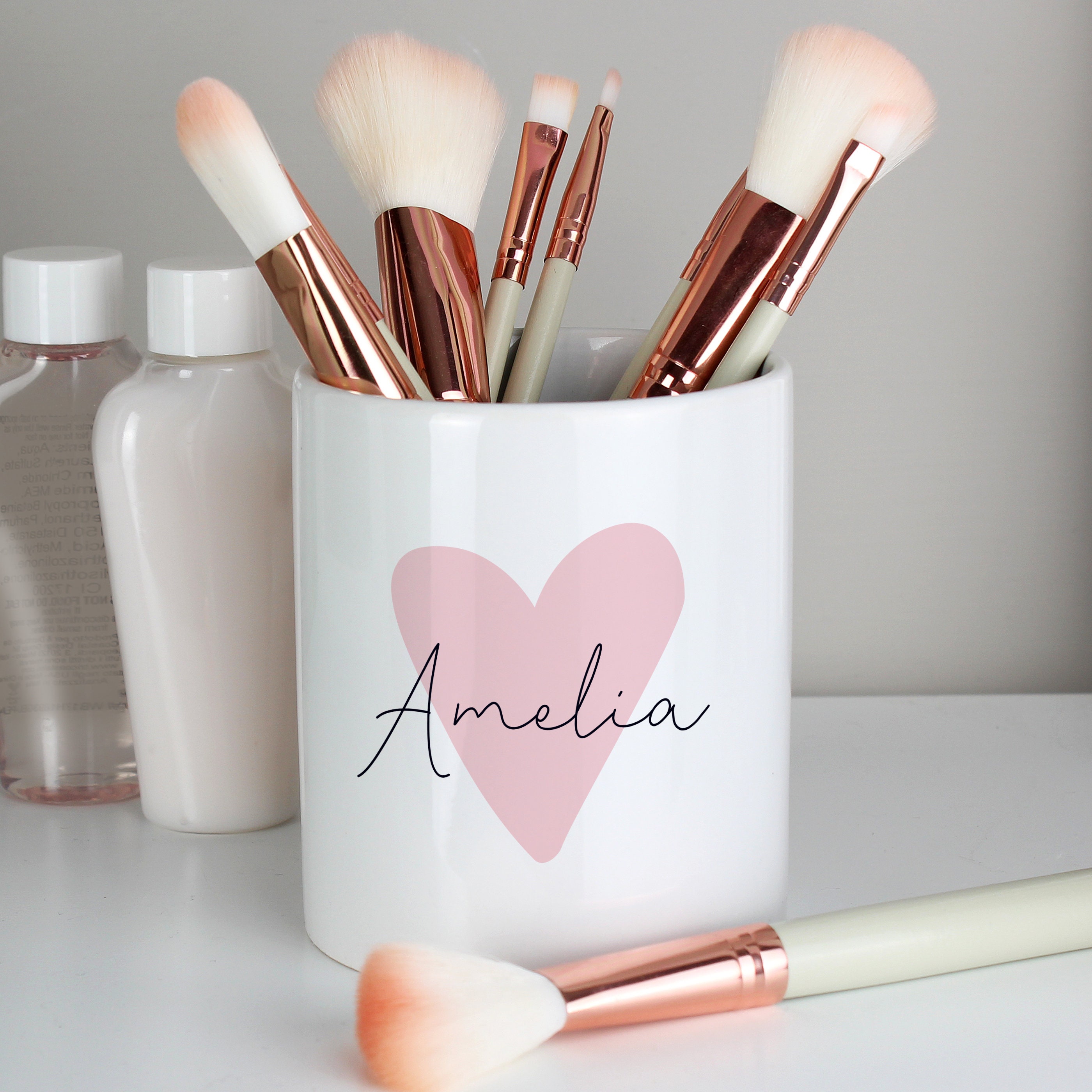 Personalised Ceramic Brush Holder Customised Make-up Brush Holder