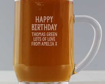 Personalised Free Text Engraved Tankard - Gift for All Occasions - Personalised Beer Glass - Personalised Tankard