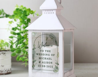 Personalised Botanical Wedding Lantern - Wedding Gift - Couples Gift - Lantern for Wedding Day