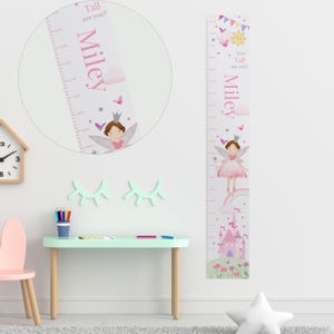 Personalised Fairy Princess Height Chart - Childrens Height Chart - Height Chart for Kids - Fairy Gifts for Girls