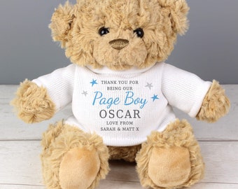 Personalised Teddy Bear - Personalised Boys Teddy Bear - Personalise with Custom Text - Page Boy Gift, Baby Gift, Birthday Gift