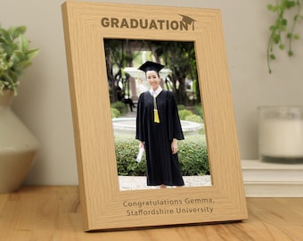 Personalised Graduation 5x7 Wooden Photo Frame - Personalised Graduation Frame - Graduation Gift - Graduation Picture Frame