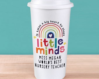 Personalised Shape Little Minds Travel Mug - Teacher Gift - Travel Mug - Gift for Teacher - Childminders - Classroom Assistant