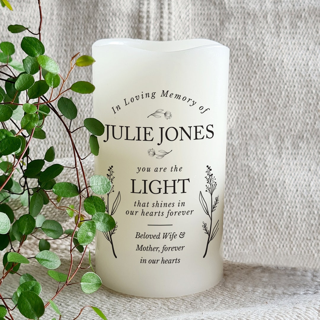 Personalised in Loving Memory LED Candle Personalised Memorial Candle