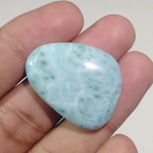 Hermoso cabujón de larimar, piedra preciosa de larimar en forma de corazón, piedra suelta de larimar de alta calidad, tamaño 29 x 22 x 7 mm, 39,65 Crt., A-054