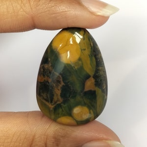Jaspe oceánico de la mejor calidad, cabujón oceánico natural, piedra preciosa oceánica en forma de huevo, 30 x 21 x 5 mm, 27,3 crt., el mejor lote para joyería con cabujón, A-317