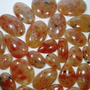 Bellissimo lotto di Sunstone Cabochon, forma mix Lotto di diaspro Sunstone, Dimensioni mix Sunstone Sciolto Lotto di pietra, Ideale per gioielli wire wrap Cabochon A-194