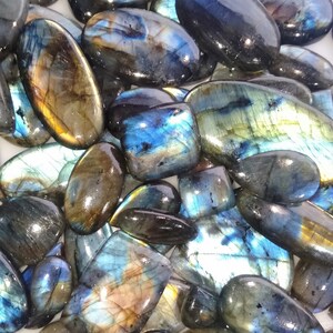 100 Crt. Labradorite cabochon partij, Groothandel Natuurlijke Labradorite Lot, Flashy Labradorite cabochon partij, Wire Wrapping cabines A-154