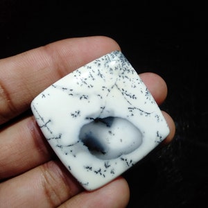 Pietra preziosa naturale di opale dendrite, cabochon di opale dendrite, pietra preziosa sciolta di dendrite di forma quadrata, cabochon di agata dendrite quadrata da 56,75 ct. A-010