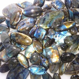 Groothandel Labradorite cabochon partij, Natuurlijke Labradorite Lot, Mix vorm Labradorite losse steen, Beste voor het maken van draad wrap Sieraden Cabs A-152