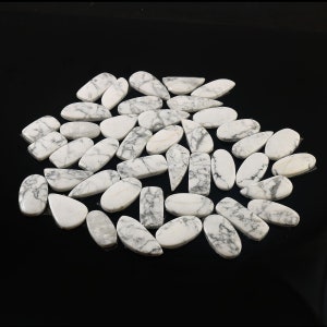 Well Polished Howlite Cabochon Lot, Big Discount on Howlite Gemstone Lot, Howlite  Cabochon For Wire Wrapping, Cabochon Supplier A-0920