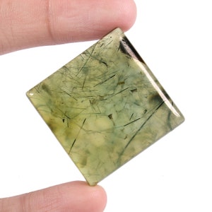 Hermoso Prehnite Cabujón. Piedra preciosa prehnita natural, forma cuadrada Piedra suelta prehnita 32x8 MM 103 Ct., Mejor para hacer joyas A-205