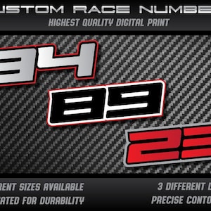 Personal custom Race numbers stickers decals graphics racing motorcycle car karting motocross MX track dirt bike Laminated UV