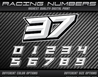 Numéros de course autocollants autocollants graphiques course moto voiture karting motocross MX piste vélo course voiture Laminé UV