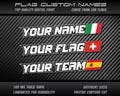 Personal Custom Name & Flag Laminated Stickers: Motorcycle, Bicycle, Helmet Decals product logo