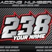 3-6 X Custom Retro Classic Racing Numbers Vinyl Stickers Decals ...