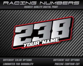 3x numéro de course personnalisé et autocollants décalcomanies graphiques moto voiture kart motocross piste vélo voiture de course UV laminé