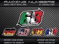 3x Custom Race number, name and country flag plate stickers decals graphics motorcycle car kart motocross MX track bike racecar UV Laminated product logo