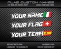 Custom Name & Flag Laminated Stickers: Motorcycle, Bicycle, Helmet Decals product logo