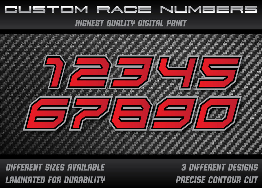 3 Custom Racing Number Plate Vinyl Decals Stickers BMX MX ATV Go - Foto 8