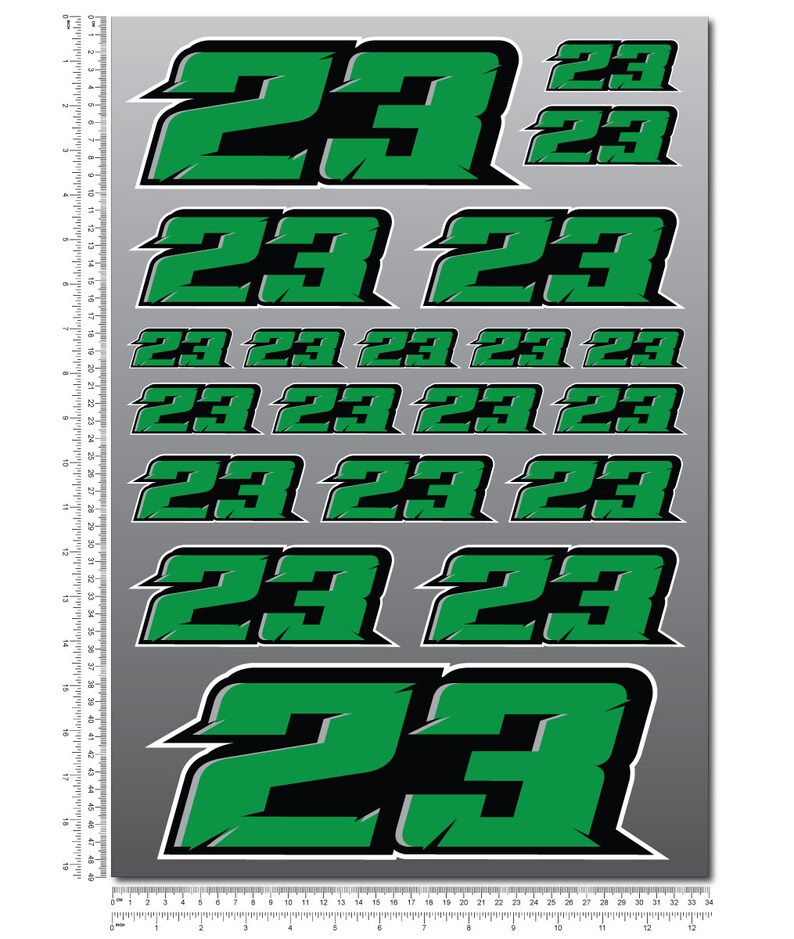 Personal Custom Race Numbers Sheet 49x34cm Stickers Decals Etsy