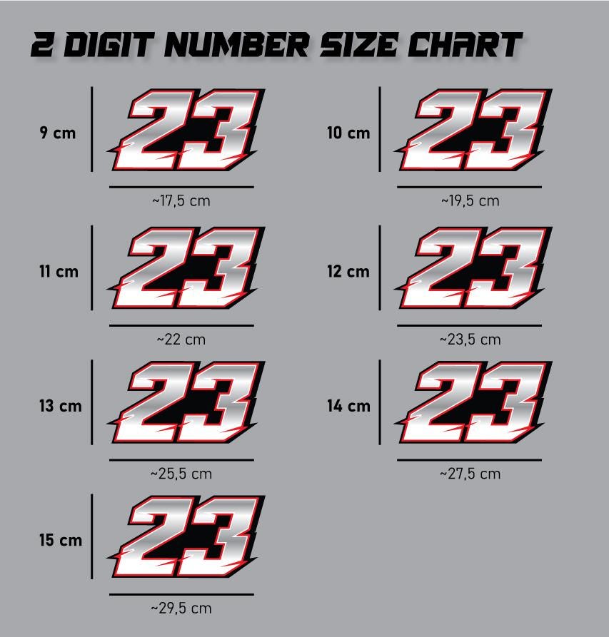 Custom Racing Number Decals: UV Laminated Vinyl Stickers (3x) - Etsy