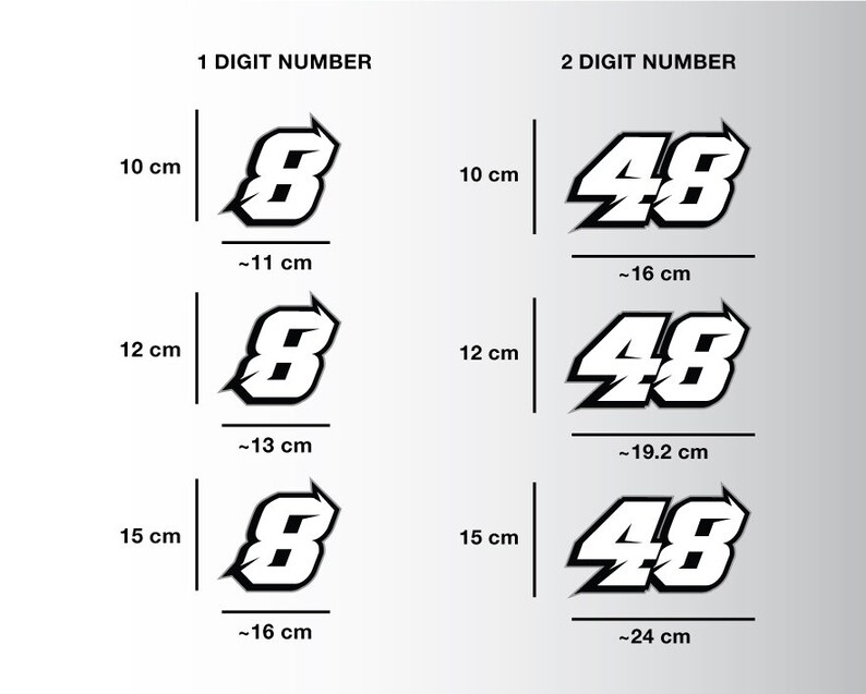 Custom Racing Number Decals: UV Laminated Vinyl Stickers (set of 3) - Etsy