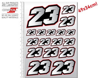 Feuille de numéros de course personnalisée 49x34cm autocollants décalcomanies moto voiture karting motocross MX piste dirt bike laminé UV