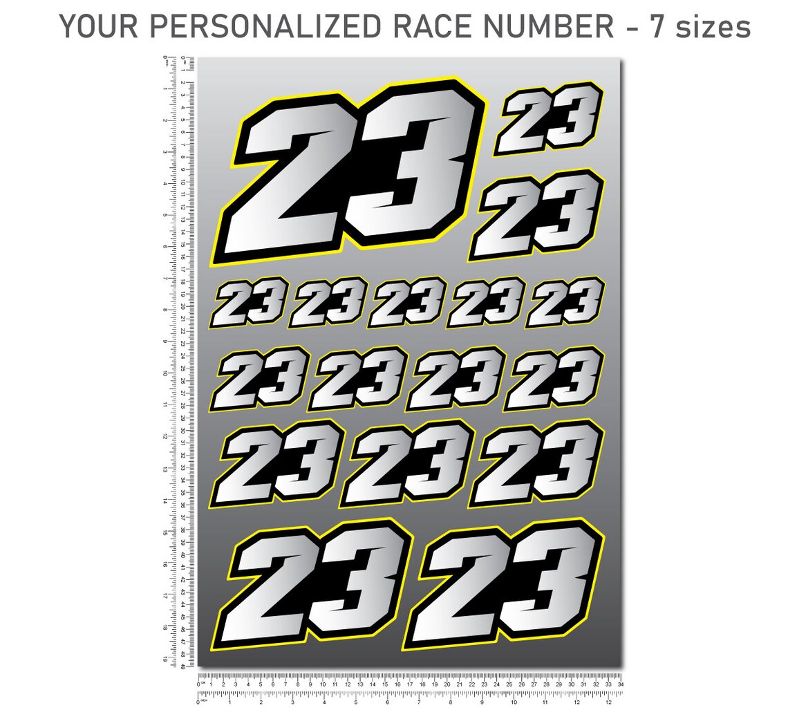 Personal Custom Race Numbers Sheet 49x34cm Stickers Decals - Etsy