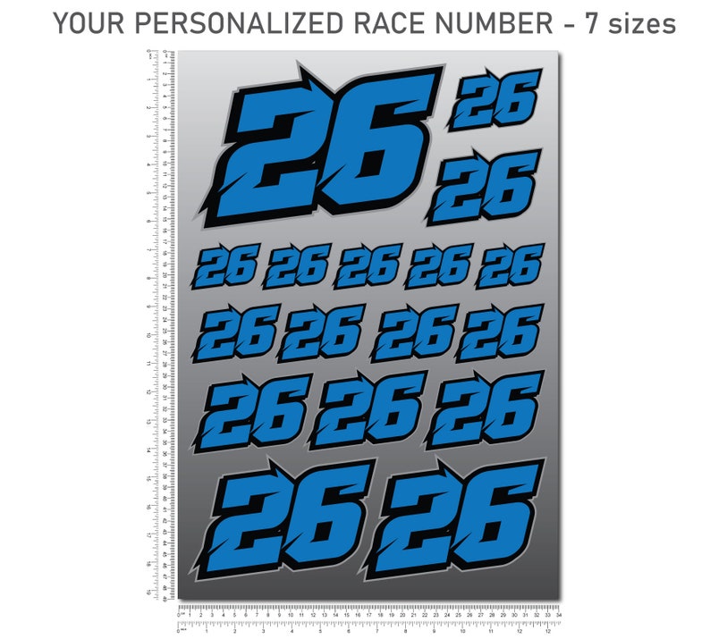 Custom Race Number Stickers: Laminated Decals for Motorcycle, Car ...