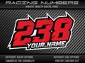 Custom Race Number & Name Stickers - UV Laminated - Motorcycle, Kart, Car - 3x product logo