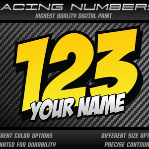 3x autocollants personnalisés pour numéro de course et plaque signalétique, graphiques, moto, voiture, kart, motocross, MX, piste, voiture de course, laminé UV