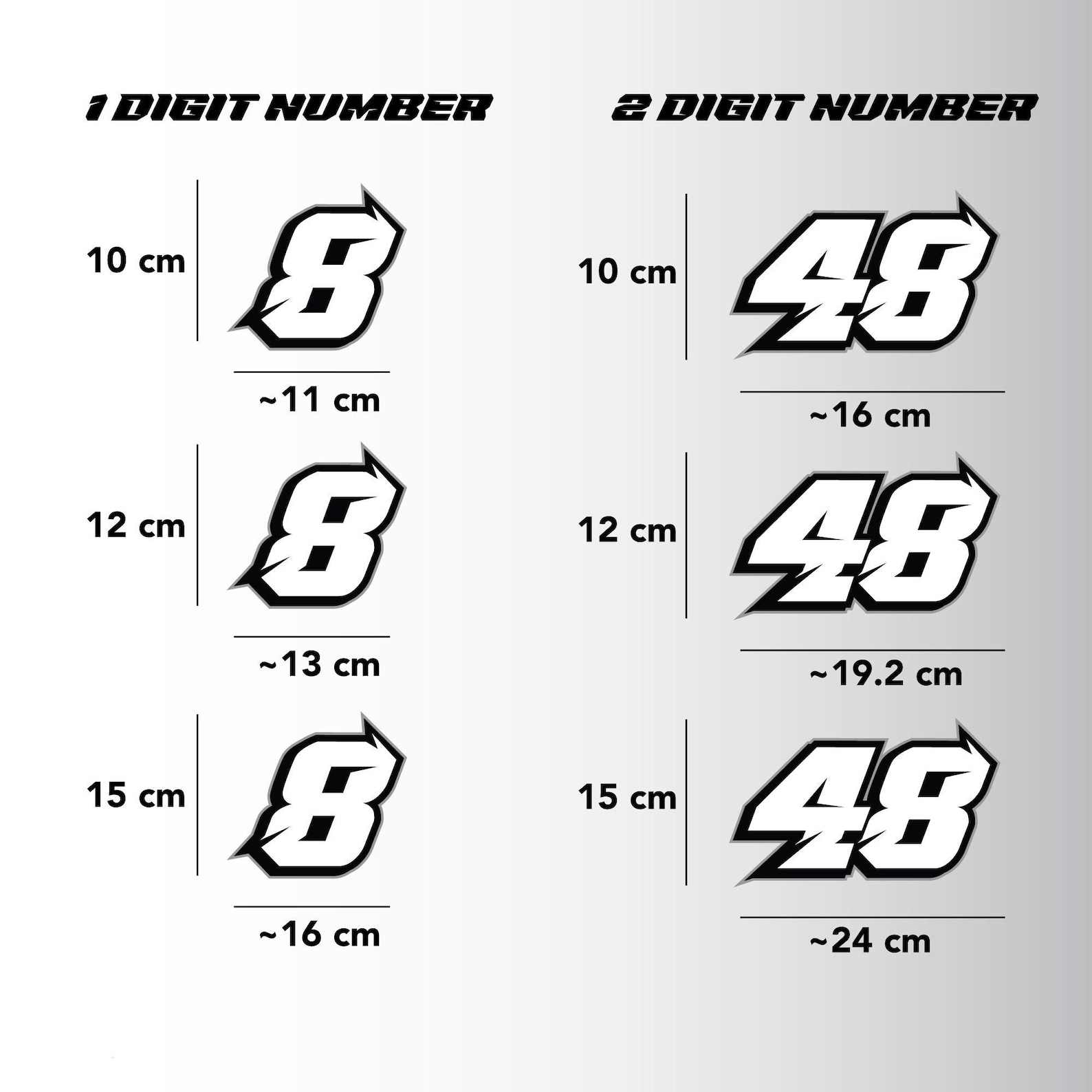 Race Track Bike Numbers Custom Laminated Decals Stickers for Cars and ...