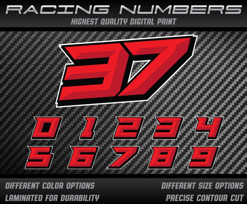 Custom Race Number Decals: Laminated UV Stickers for Motorcycle, Car ...
