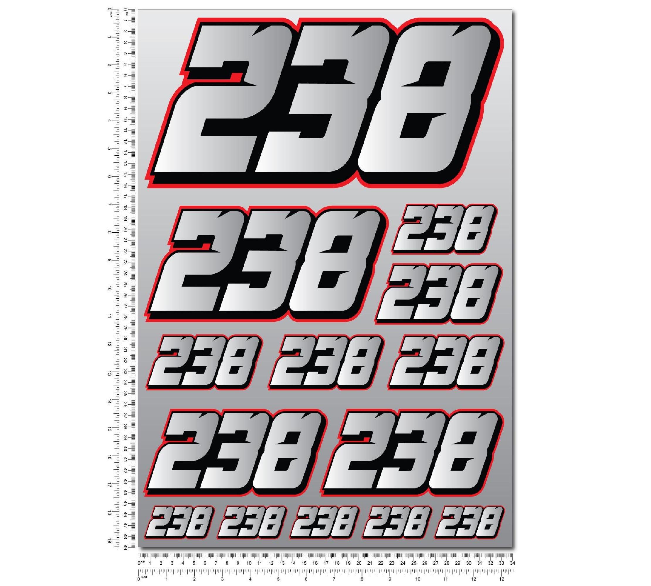 Box For Racing Numbers Custom Race Number Sheet: Laminated Stickers Set, Motorcycle, Race Car ...
