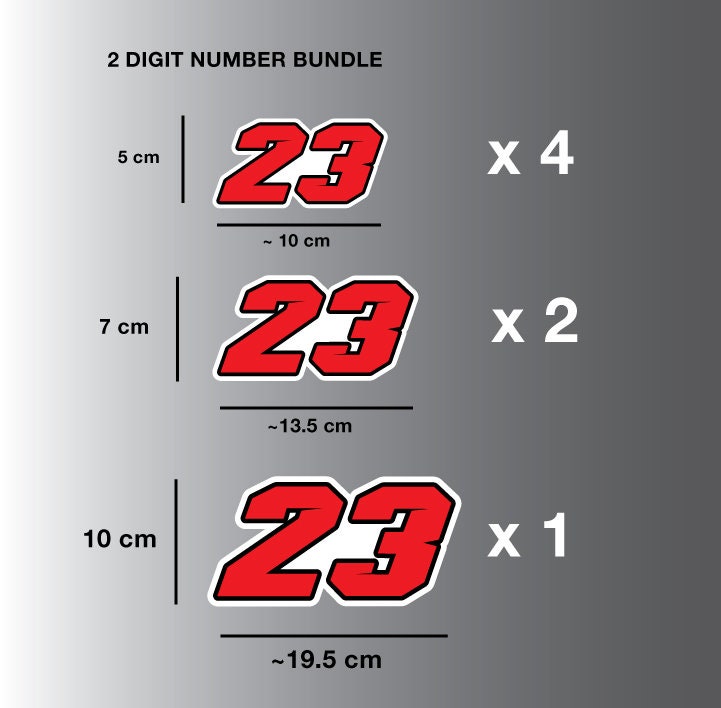 Custom Race Number Stickers: Laminated Vinyl Decals - Etsy
