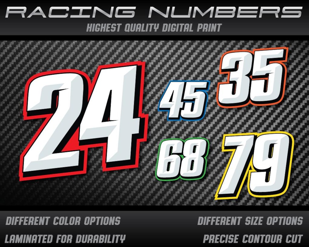 Custom Racing Number Decals: UV Laminated Vinyl Stickers - Etsy