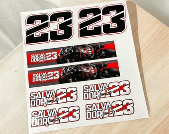 23 Luca Salvadori adesivi stickers decals graphics racing motorcycle track UV Laminated