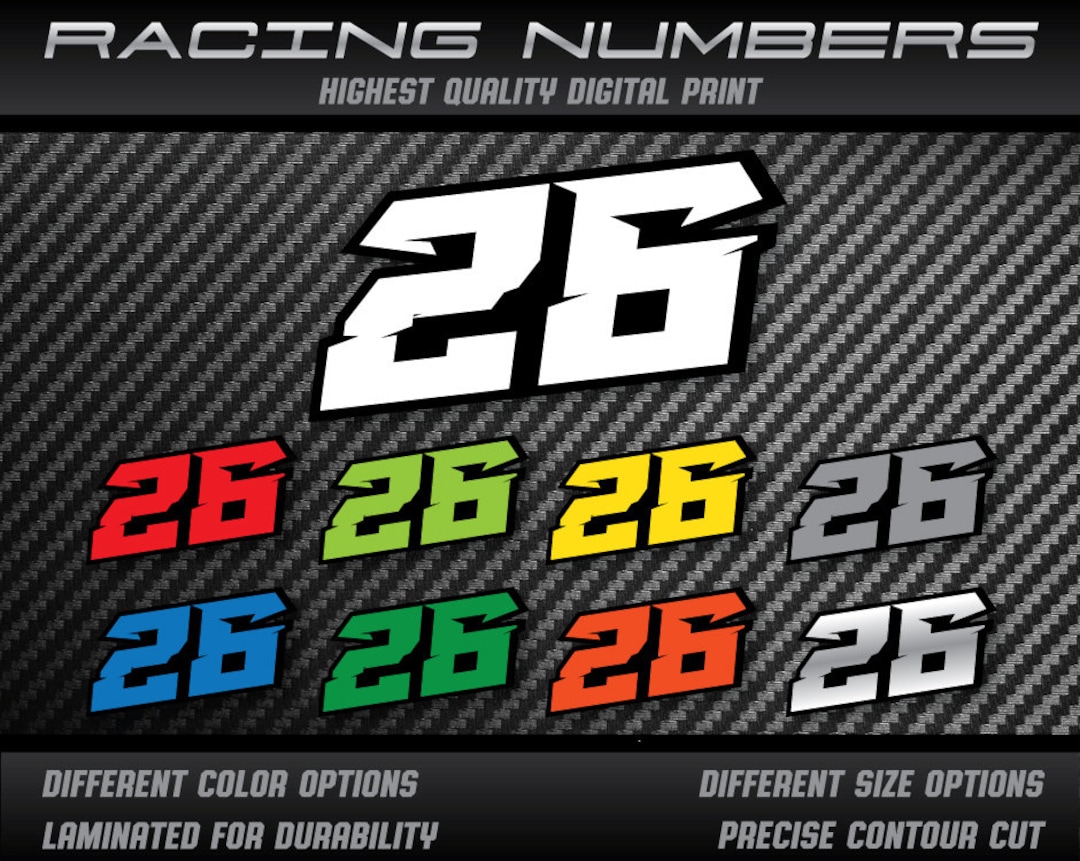 3 Adesivi In Vinile Con Numeri Di Gara Personalizzati Per - Foto 4