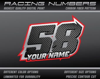 3x numéro de course personnalisé et autocollants décalcomanies graphiques moto voiture kart motocross piste vélo voiture de course UV laminé
