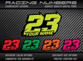 Custom Fluorescent Race Number Stickers: Motorcycle, Kart, Car, Motocross - UV Laminated (3pcs) product logo