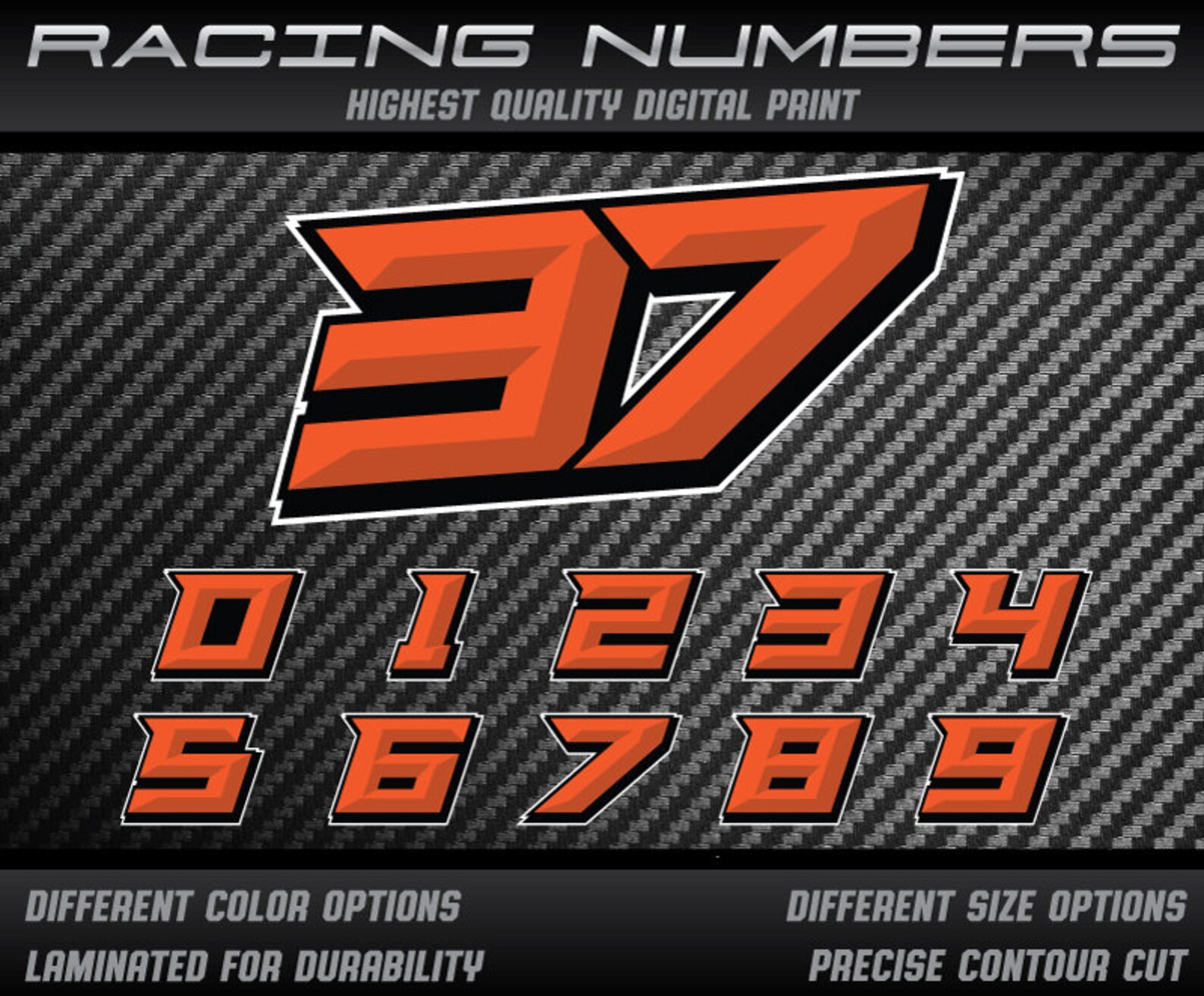 Custom Race Number Decals: Laminated UV Stickers for Motorcycle, Car ...
