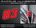 Custom Racing Number Decals: Laminated Vinyl Stickers - 3 Pack product logo