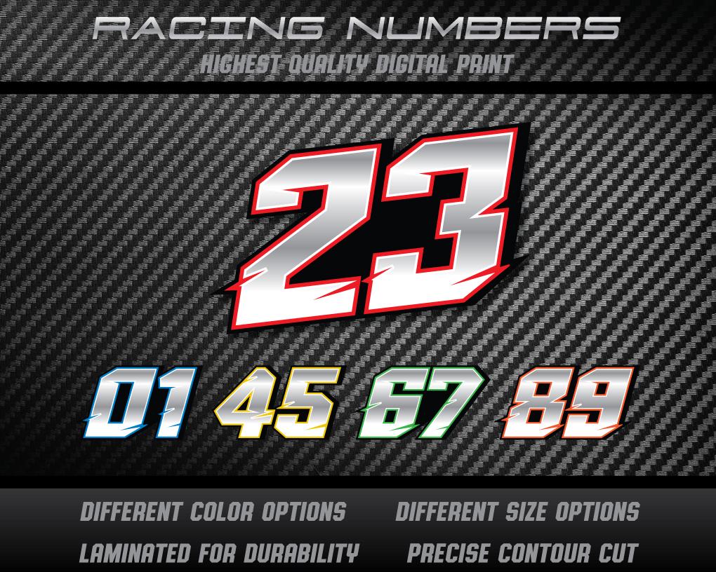 Custom Racing Number Decals: UV Laminated Vinyl Stickers (3x) - Etsy