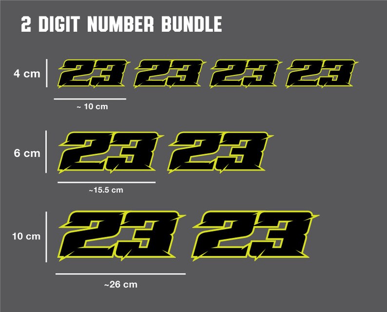 Fluorescent Racing Number Decals: Custom Vinyl Stickers, UV Laminated ...